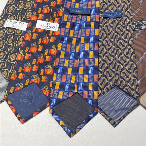 Valentino Multicolor Patterned Silk Ties - Picture 4 of 10